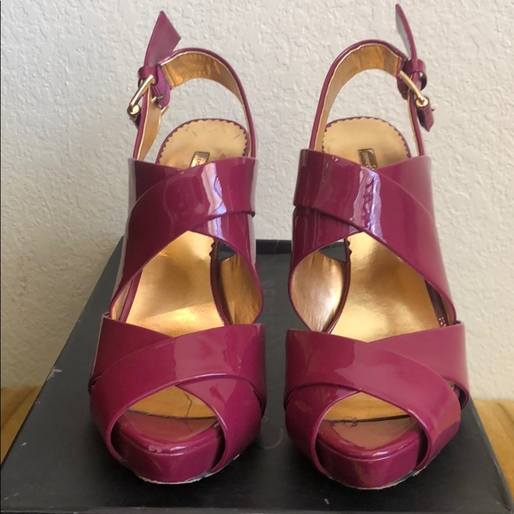 Fuchsia Patent Report Signature Strappy Heels - Picture 3 of 3